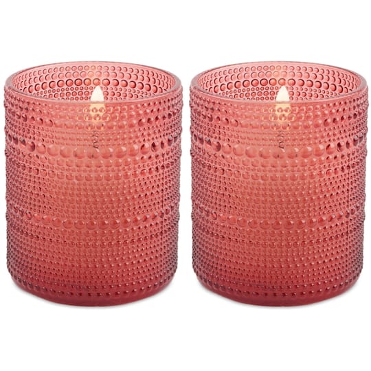 Melrose 3.25" x 4" LED Votive Candle in Glass Jars, 2ct.
